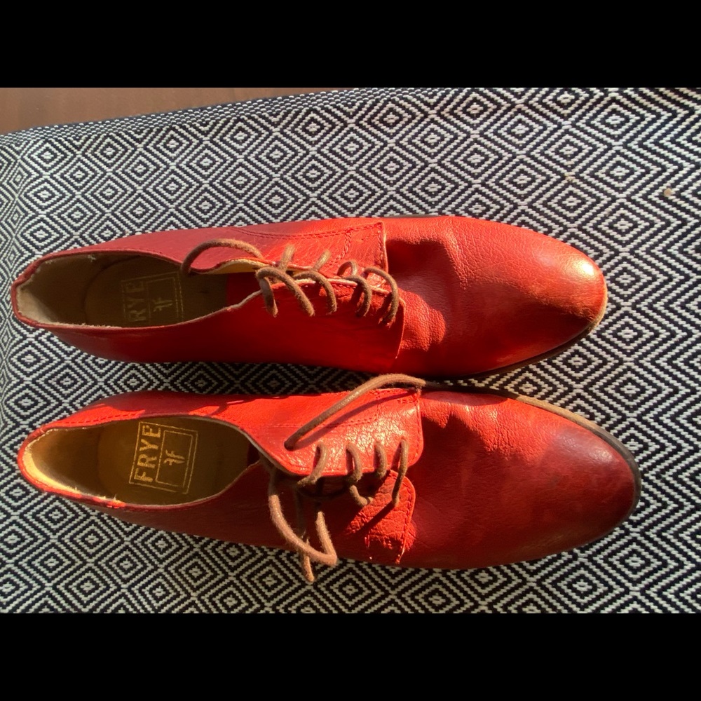 Red FRYE booties! Size 10